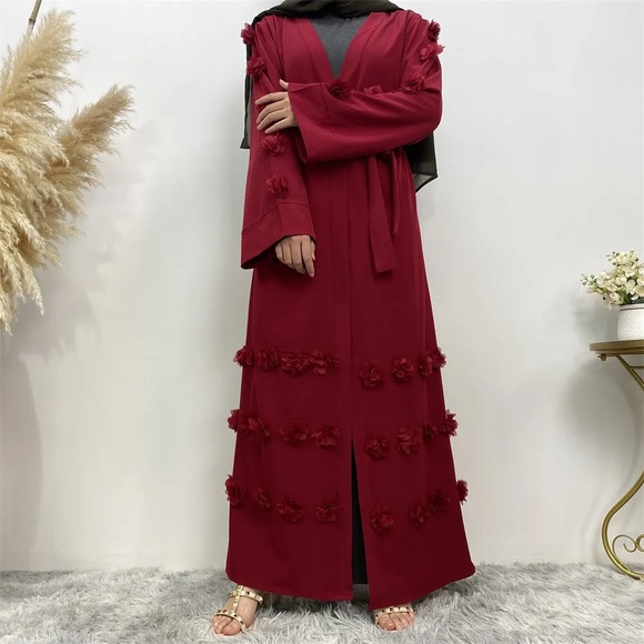 NWT Open Abaya with flowers - Picture 8 of 8